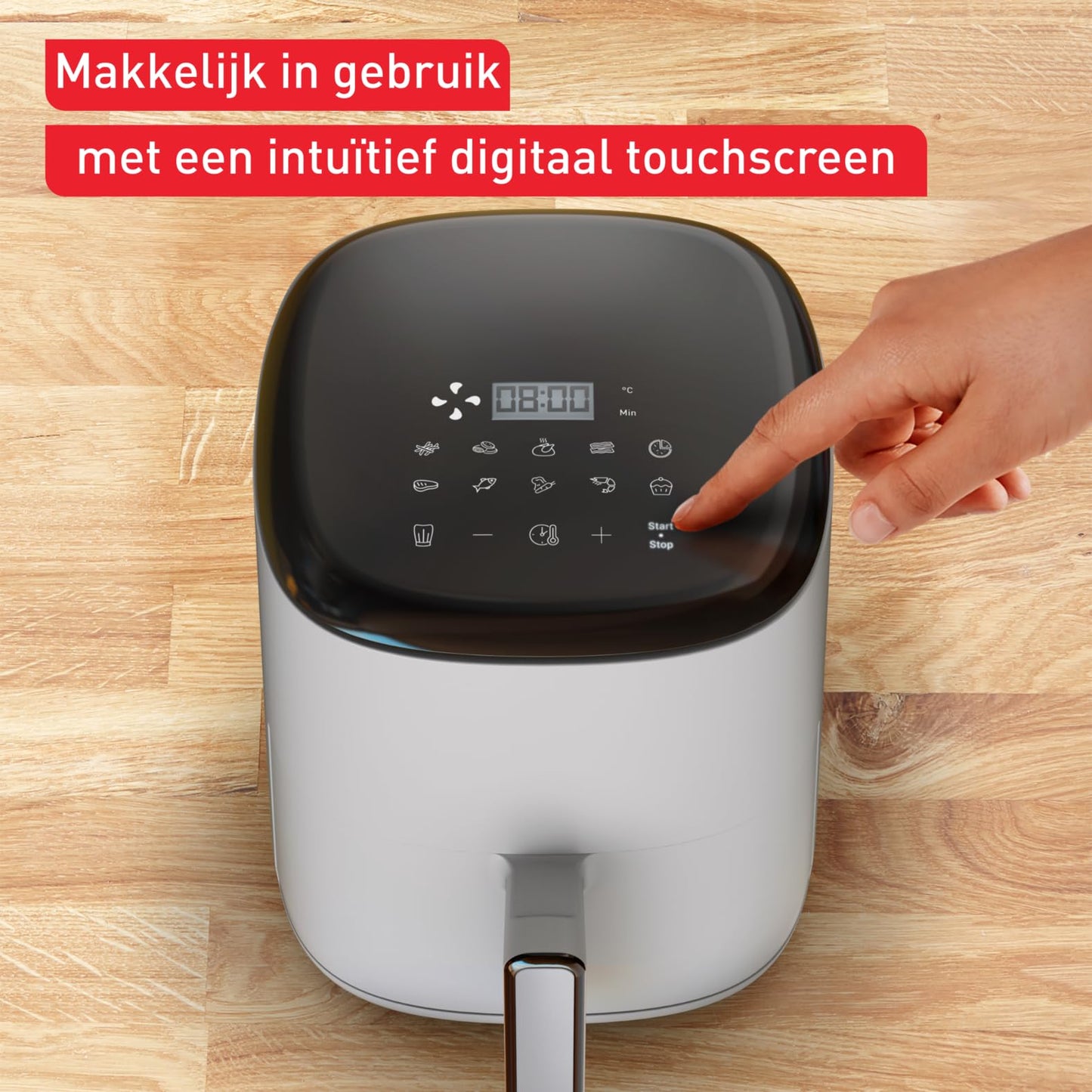 Tefal EY145A Easy Fry Compact heteluchtfriteuse 3 L, 3 liter inhoud, voor 1 tot 4 personen,tijd- en energiebesparend, digitaal bedieningspaneel, 10 automatische bereidingswijzen