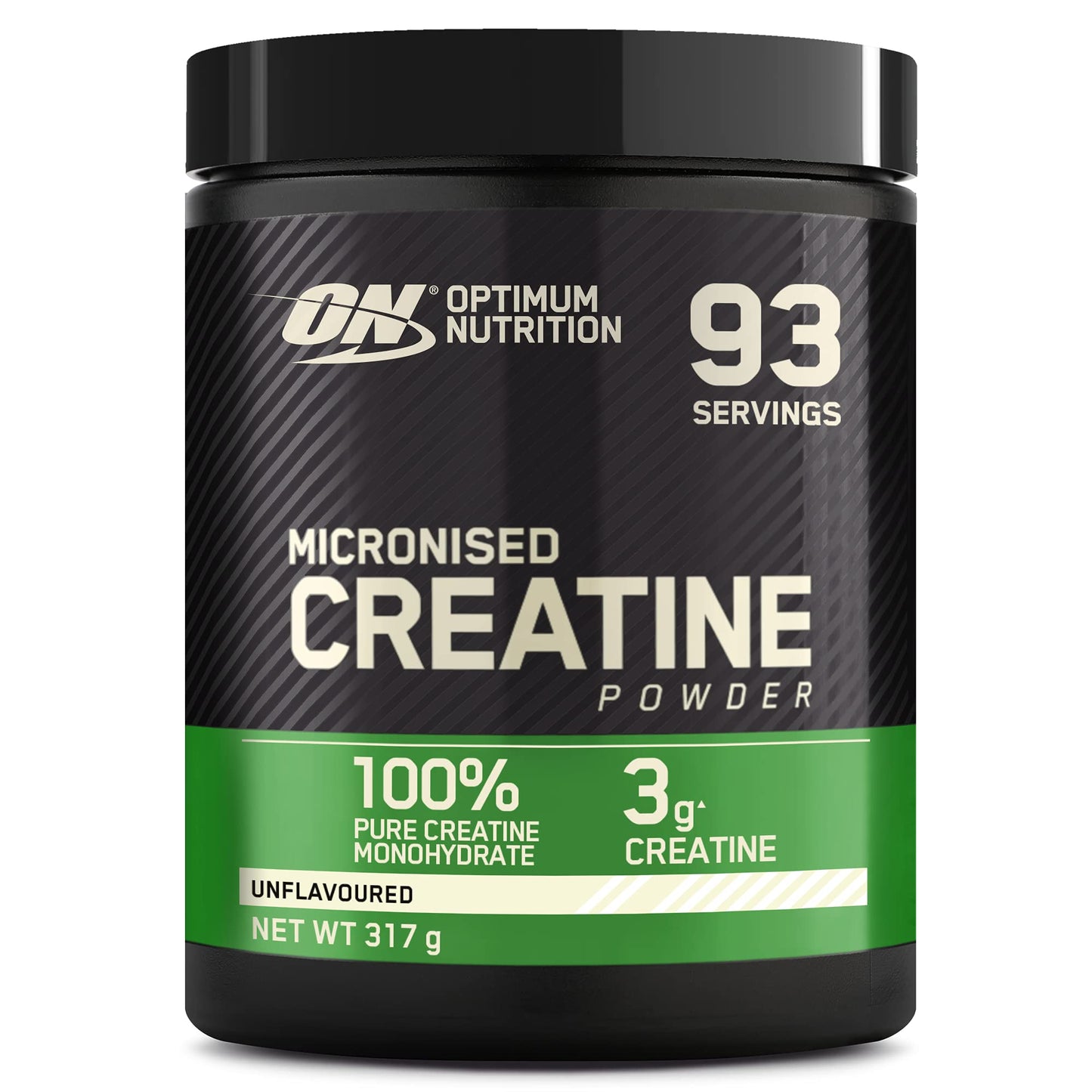 Optimum Nutrition Gemicroniseerd Creatinepoeder, 100% Puur Creatine Monohydraatpoeder voor Prestaties en Spierkracht, Niet-gearomatiseerd, 93 Porties, 317 g