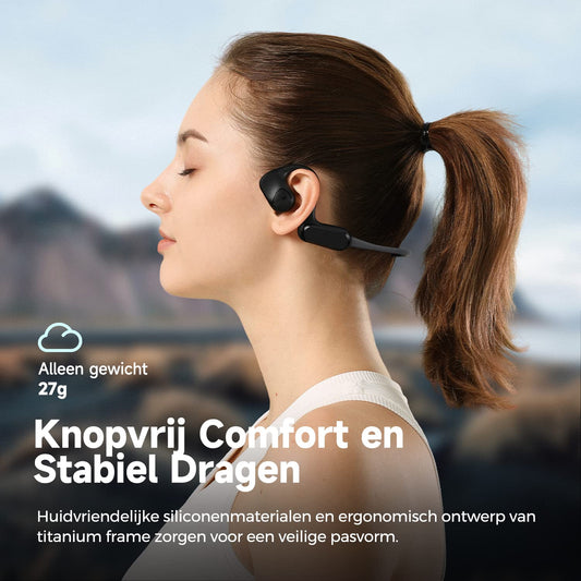 SoundPEATS RunFree Lite Air Conduction-Sportkoptelefoon, Open-Ear koptelefoon met Microfoon, Draadloze Bluetooth 5.3 Headset, 17 Uur Speeltijd voor hardlopen/fietsen/gymnastiek/klimmen/autorijden