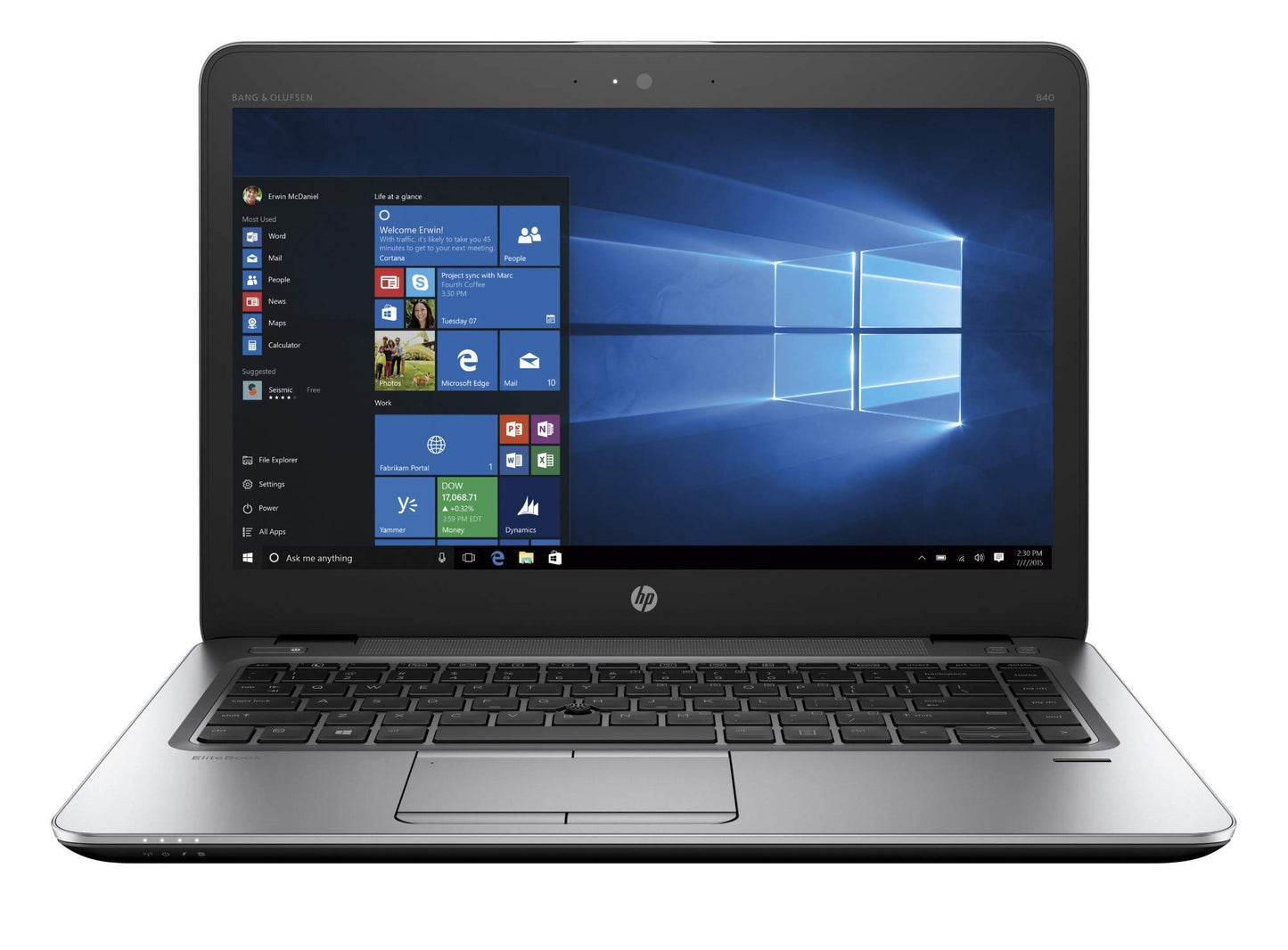 HP EliteBook 840 G3 14 inch laptop - Core i5 2.3GHz CPU, 8GB RAM, 256GB SSD, Windows 10 Pro (verlengd)