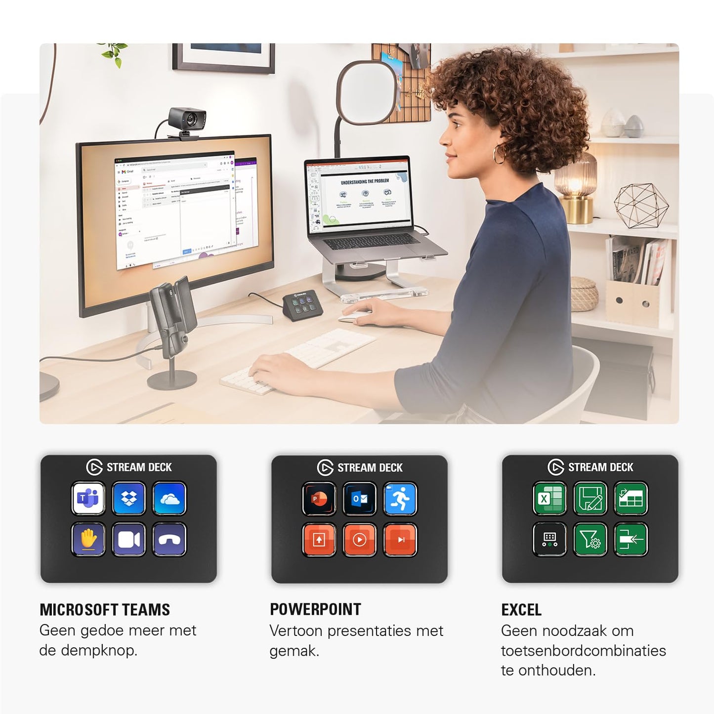 Elgato Stream Deck Mini – Bedien Zoom, Teams, PowerPoint, MS Office en meer, Boost productiviteit met naadloze integratie voor dagelijkse apps, Stel eenvoudig sneltoetsen in, Compatibel met Mac en pc