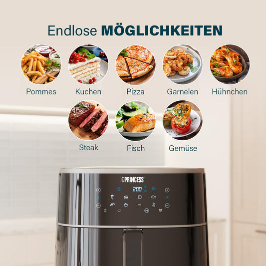 Princess digitale airfryer 182238-4 L - 1 kg friet - instelbare capaciteit van de tank