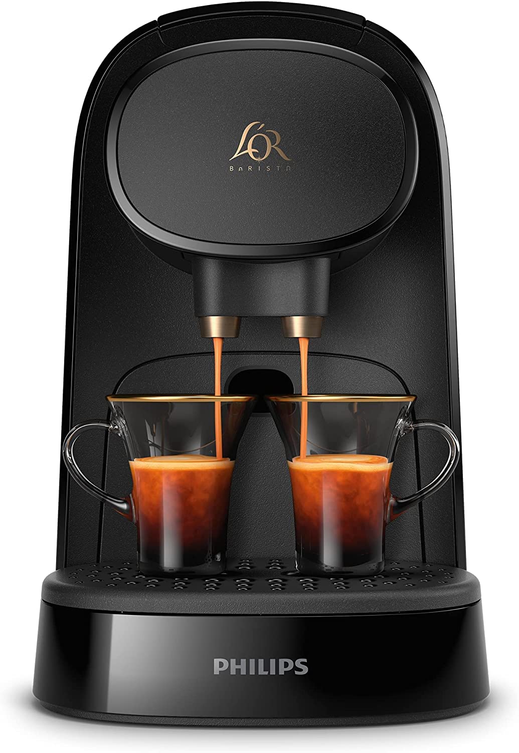 Philips L'OR Barista Koffiezetapparaat voor Capsules, 1-2 Kopjes Tegelijkertijd, Geschikt voor Nespresso Capsules, Echte Expressokwaliteit, Zwart (LM8012/60)