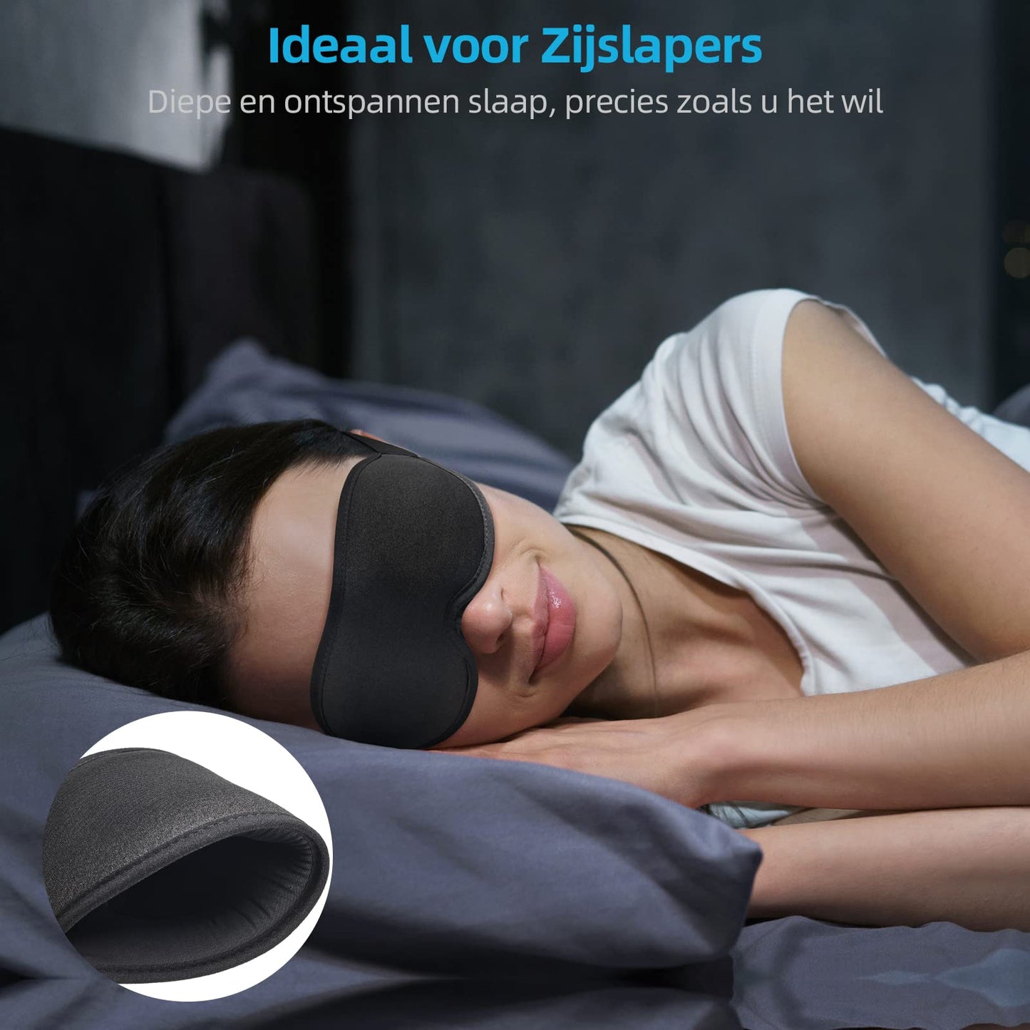 2024 Innovatief Slaapmasker voor Mannen en Vrouwen, 100% Lichtblokkerend Ontwerp Oogmasker om te Slapen, een Dutje te Doen, Mediteren, Reizen (Zwart)