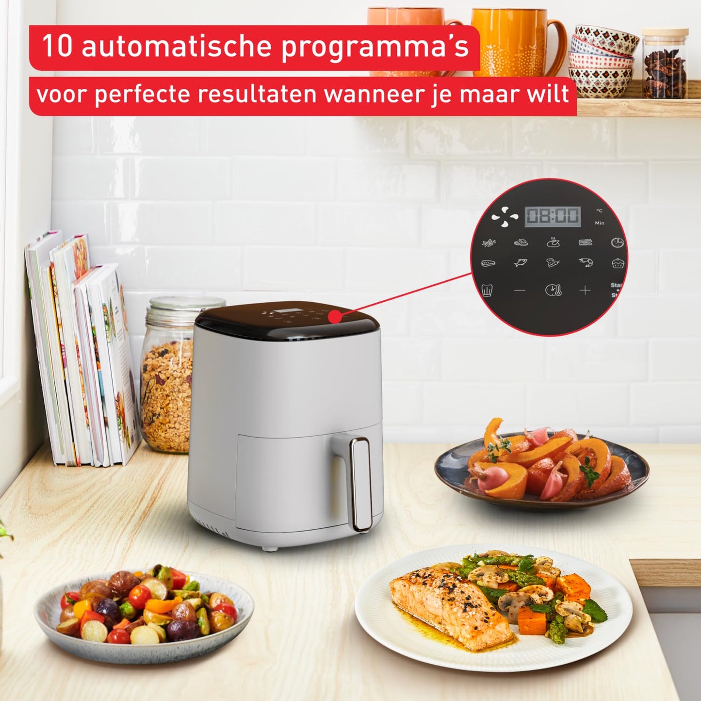 Tefal EY145A Easy Fry Compact heteluchtfriteuse 3 L, 3 liter inhoud, voor 1 tot 4 personen,tijd- en energiebesparend, digitaal bedieningspaneel, 10 automatische bereidingswijzen