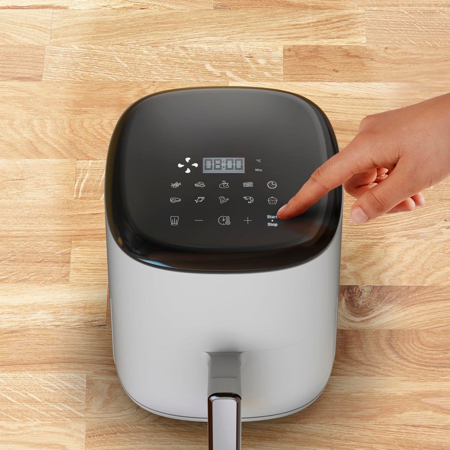 Tefal EY145A Easy Fry Compact heteluchtfriteuse 3 L, 3 liter inhoud, voor 1 tot 4 personen,tijd- en energiebesparend, digitaal bedieningspaneel, 10 automatische bereidingswijzen