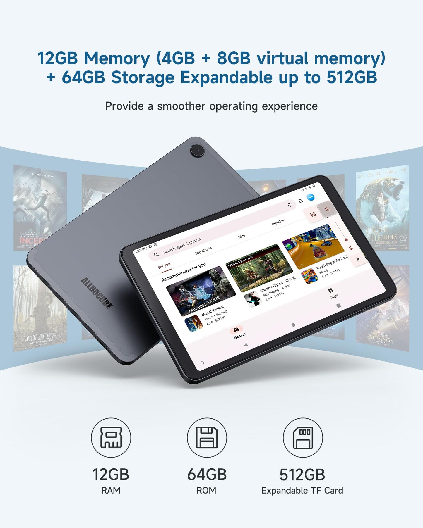 ALLDOCUBE iPlay 50 Mini Tablet Android 13, Widevine L1 Tablet 8.4 Inch FHD 1920 x 1200 Incell IPS, 12(4+8) GB RAM 64GB ROM/TF 512GB, Tablet PC Octa-Core, 4G LTE Bluetooth 5.0, Google GMS/GPS