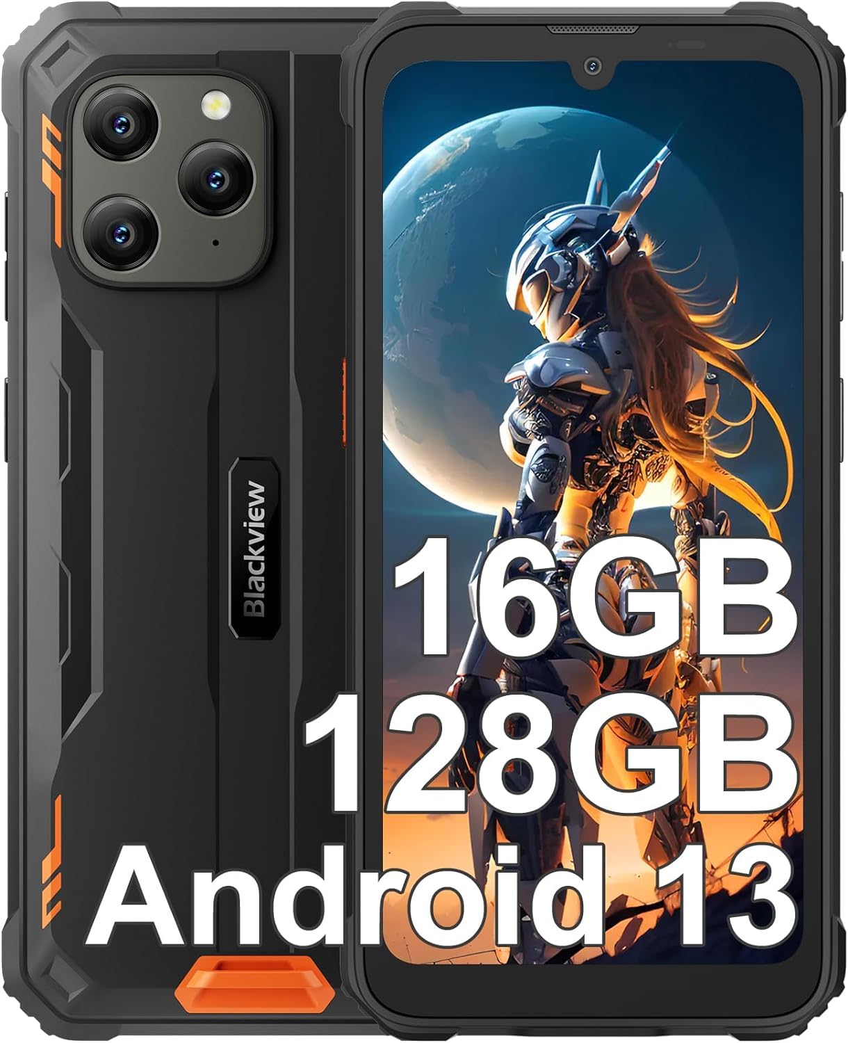 Blackview BV5300 Plus Outdoor mobiele telefoon zonder vertraging, 16 GB RAM 128 GB/1 TB outdoor smartphone, Android 13 6580 mAh outdoor mobiele telefoon, 6,1 inch HD 13 MP + 5 MP, 4G dual sim