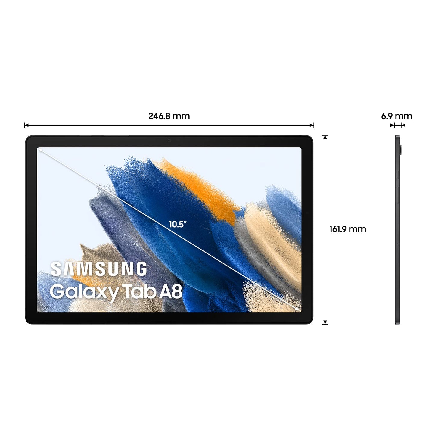 Samsung Galaxy Tab A8 tablet 25,4 cm (10,5 inch), 32 GB, WLAN, Android, grijs (Spaanse versie)