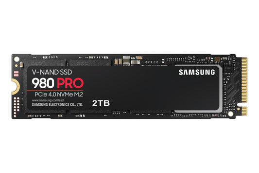 Samsung 980 PRO M.2 NVMe SSD (MZ-V8P2T0BW), 2 TB, PCIe 4.0, 7,000 MB/s Read, 5,000 MB/s Write, Internal Solid State Drive