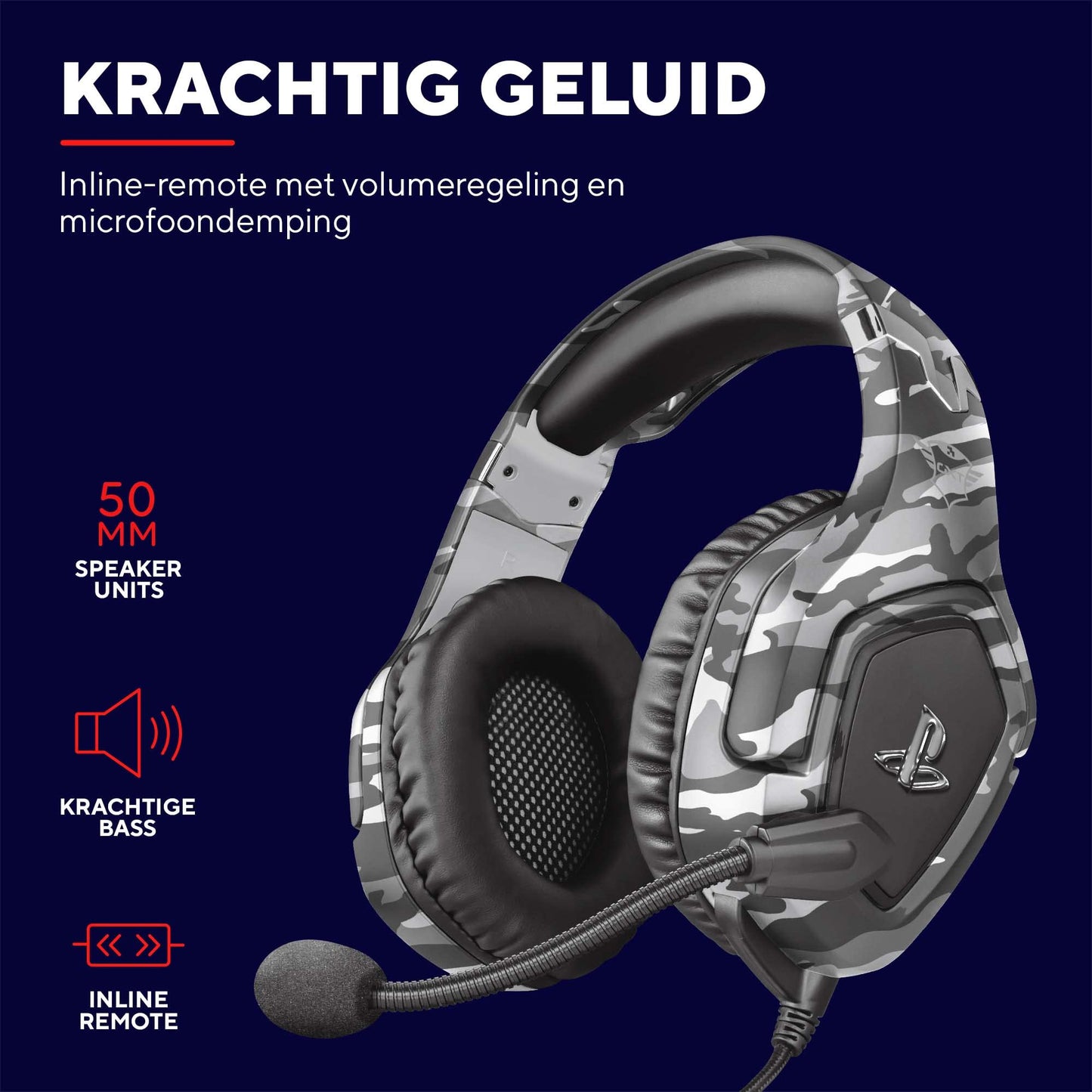 Trust GXT 488 Forze-G Gaming Headset - Officially Licensed for PlayStation - Headset met Opvouwbare Microfoon voor PS4 en PS5, In-line Volumeregeling, Zachte Oorkussens, Kabel van 1.2m - Grijs