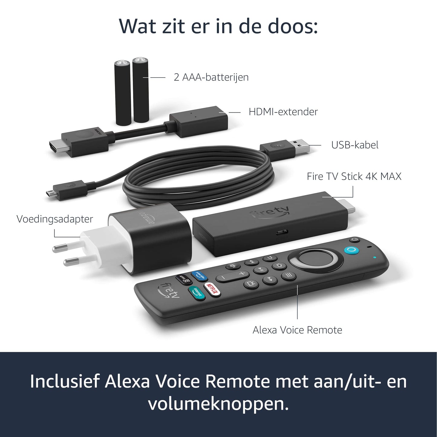 Fire TV Stick 4K Max Internationale versie | streamingapparaat, wifi 6, Alexa Voice Remote (inclusief tv-besturing), 1e generatie