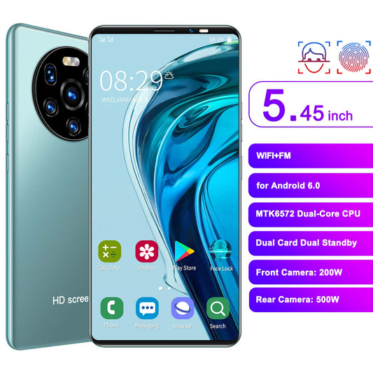 Mate40 Pro ontgrendelde mobiele telefoon, voor Android 6 5.45in HD Full Screen Dual SIM 3G Smartphone, Dual-Core CPU, 1GB + 8GB, 2200mAh-batterij, dubbele camera's, gezichtsherkenning(groen)