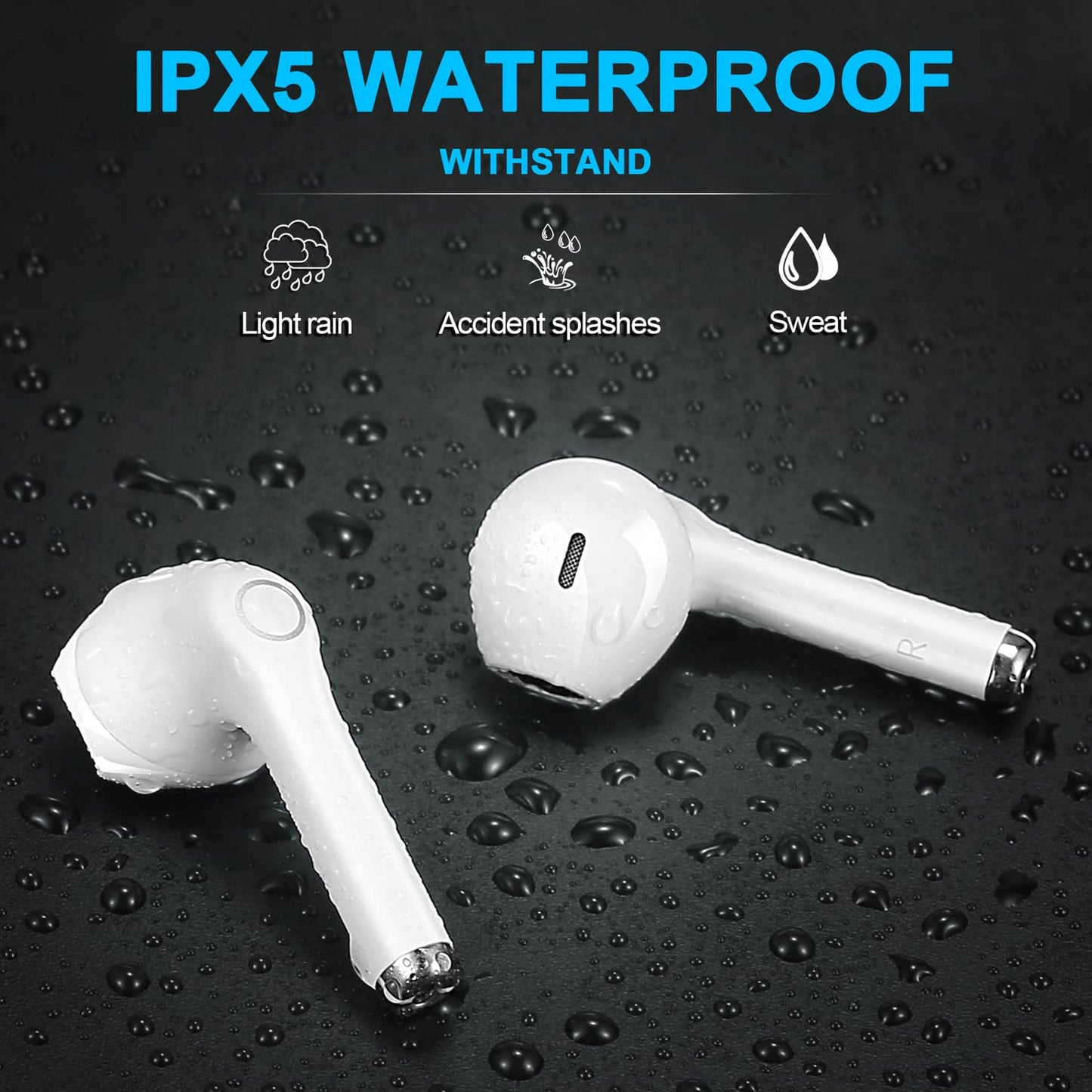 Draadloze Oortjes, yobola Oordopjes Draadloos, IPX5 waterdichte Draadloze Oordopjes, Touch Control, Wireless Earbuds 5.1, 25 uur met USB-C opladen met hardlopen, fitness