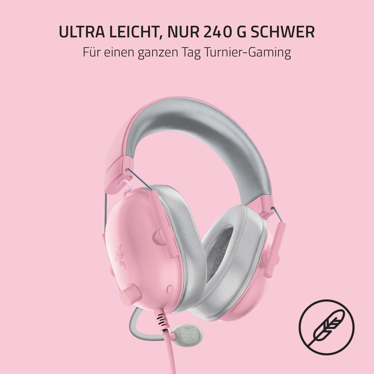 Razer BlackShark V2 X - Multi-Plattform kabelgebundenes Esports-Headset (Triforce 50mm Treiber, Erweiterte Passive Geräuschunterdrückung, 7.1 Surround Sound, Hyperclear Cardioid Mic) Quartz Pink