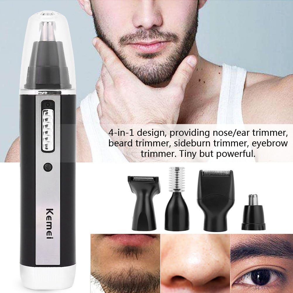 4-in-1 Neushaartrimmer - Oorbaardhaar Wenkbrauwtrimmerset Draagbare Elektrisch Scheren Oor- en Neushaartrimmer Clipper Waterdicht Wenkbrauw- en Gezichtshaartrimmer voor Mannen Vrouwen