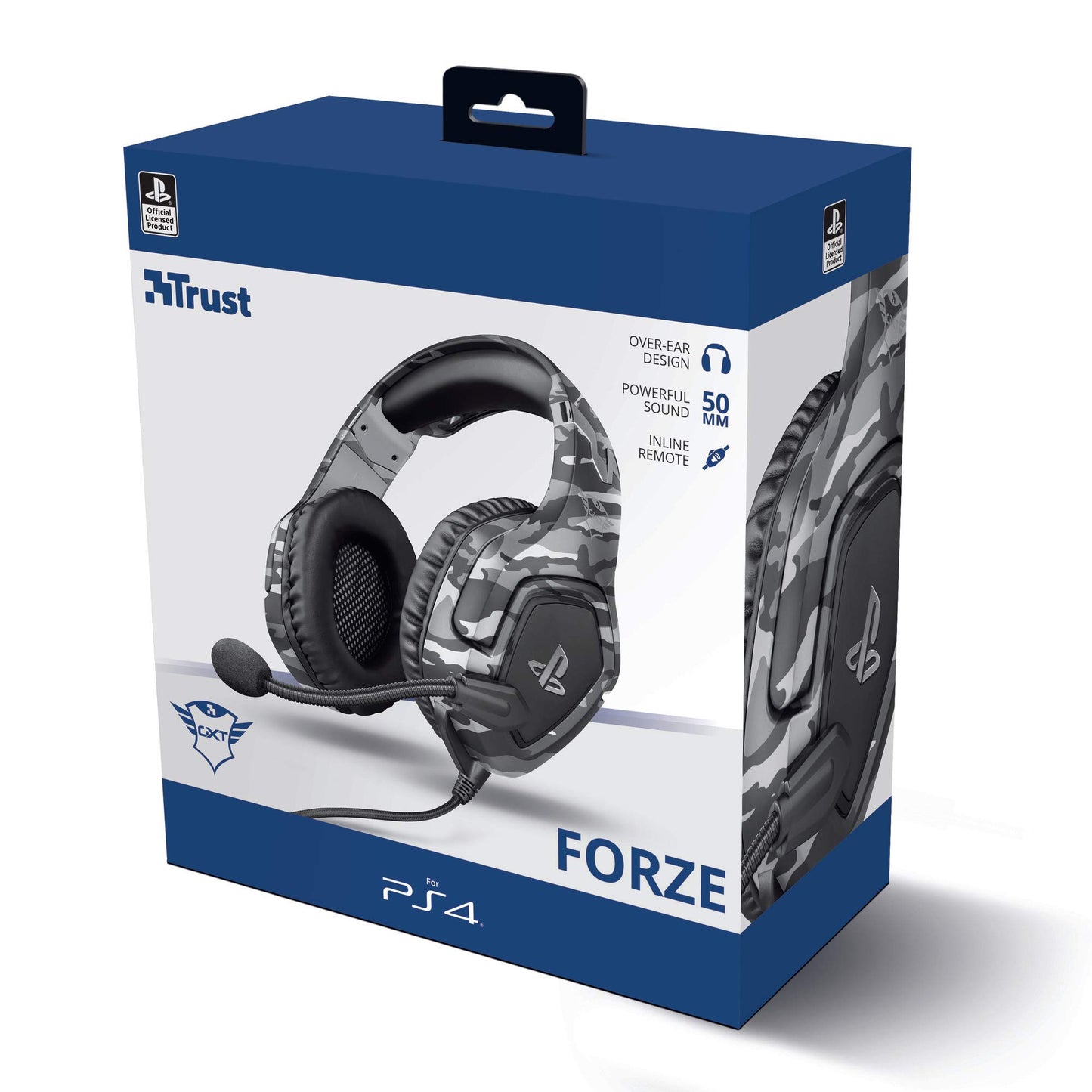 Trust GXT 488 Forze-G Gaming Headset - Officially Licensed for PlayStation - Headset met Opvouwbare Microfoon voor PS4 en PS5, In-line Volumeregeling, Zachte Oorkussens, Kabel van 1.2m - Grijs