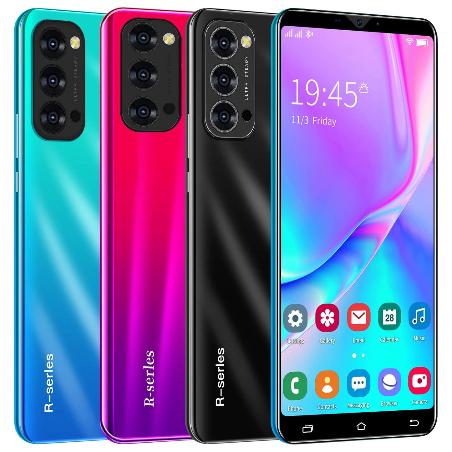 Android smartphones, 5,5 inch mobiele telefoon, Quad-Core, 4 GB ROM [uitbreidbaar tot 32 GB], Dual Sim Dual Cameras, Bluetooth, GPS, Wifi Cell Phones (Reno4-roze)