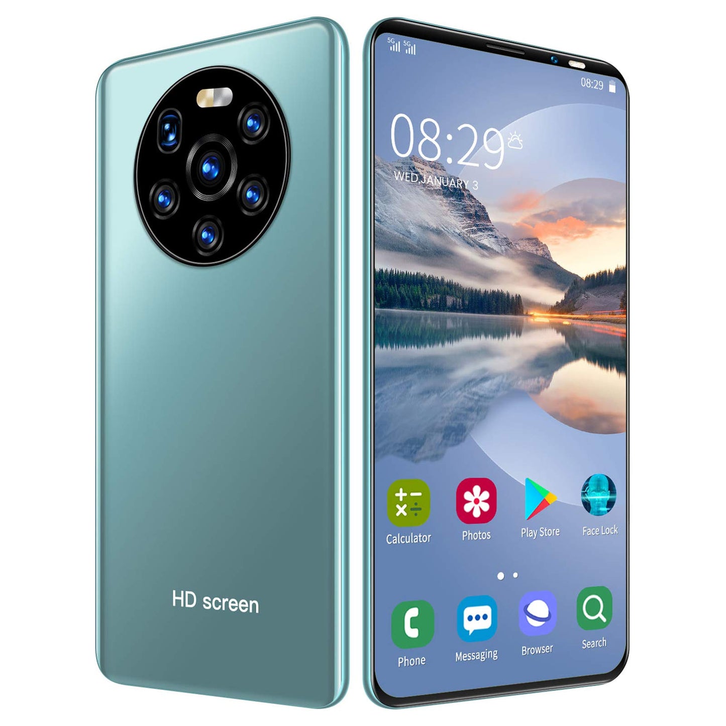 Mate40 Pro ontgrendelde mobiele telefoon, voor Android 6 5.45in HD Full Screen Dual SIM 3G Smartphone, Dual-Core CPU, 1GB + 8GB, 2200mAh-batterij, dubbele camera's, gezichtsherkenning(groen)