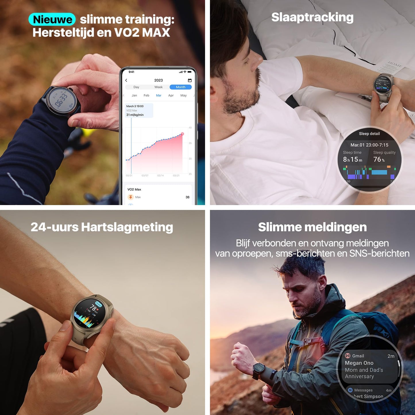 TicwatchPro 5 Android Smartwatch voor heren Snapdragon W5+ Gen 1 Platform Wear OS Smart Watch 80 uur batterijduur Gezondheid Fitness Tracking Ingebouwde GPS 5ATM Waterbestendigheid Kompas Eén maat