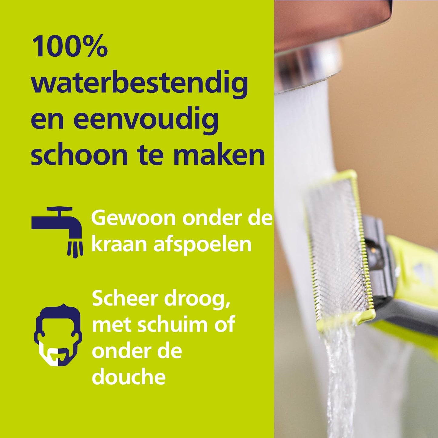 Philips OneBlade Face - Trimmer, scheerapparaat en styler - Geschikt voor alle haarlengtes - 4 Opzetbare stoppelkammen - 60 Minuten gebuikstijd - Nat en droog gebruik - Countour volgend - QP2530/30