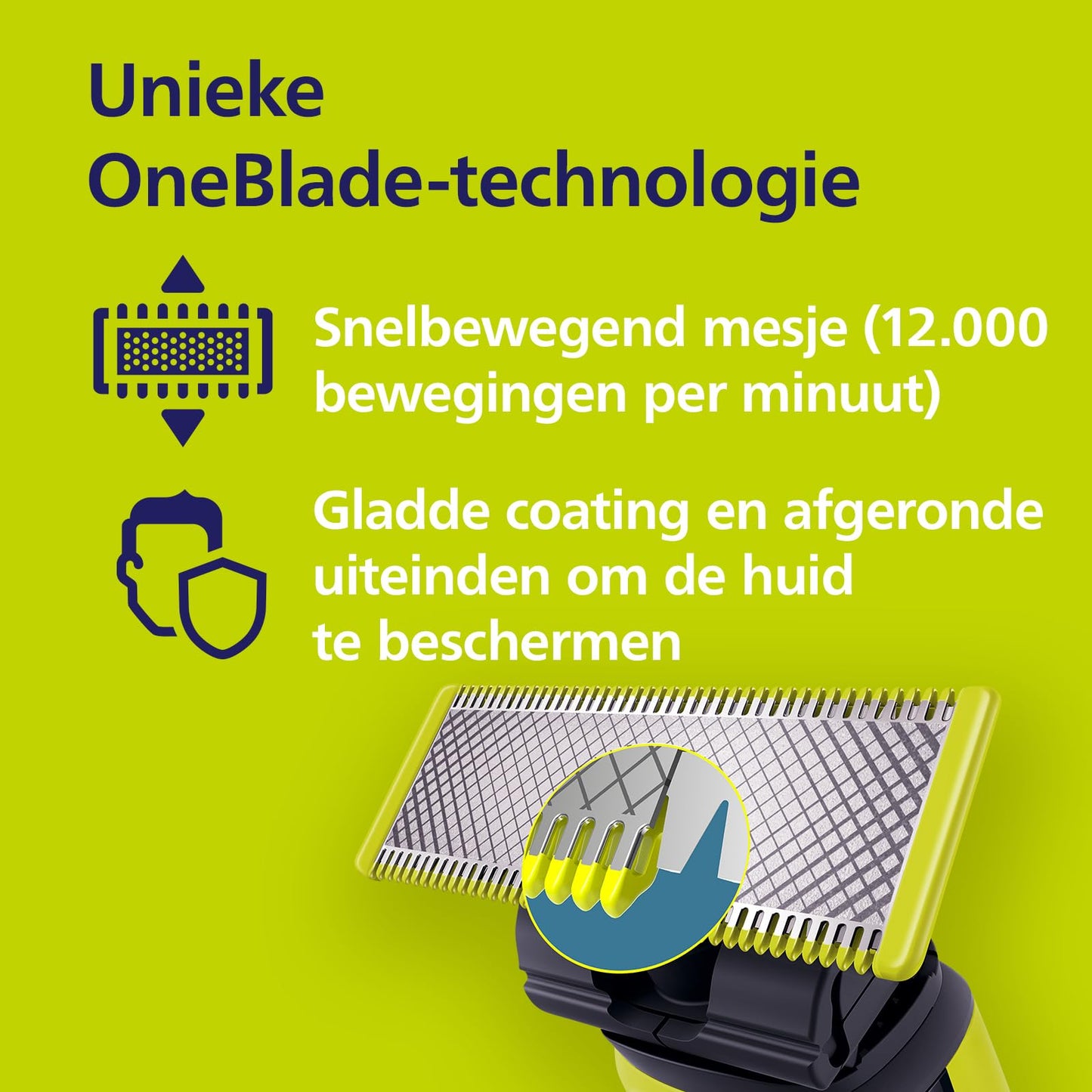 Philips OneBlade Face - Trimmer, scheerapparaat en styler - Geschikt voor alle haarlengtes - 4 Opzetbare stoppelkammen - 60 Minuten gebuikstijd - Nat en droog gebruik - Countour volgend - QP2530/30