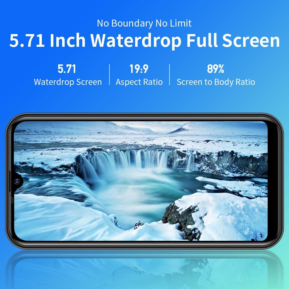 KXD A1 Smartphone, mobiele telefoon, Unlocked SIM Free, voordelige Android smartphone, 5,7 inch (14,7 cm), 1 GB RAM + 16 GB ROM, uitbreidbaar tot 128 GB, 2500 mAh, dubbele achteruitrijcamera's, telefoon met dual-sim (zwart)