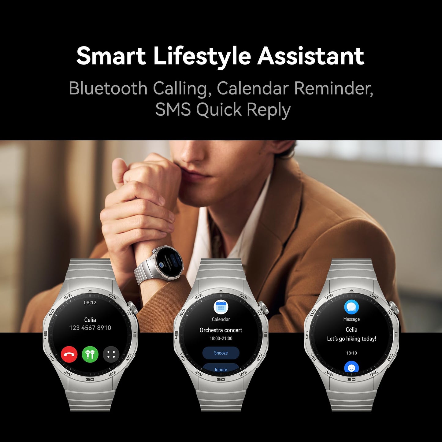 HUAWEI WATCH GT 4 Smart Watch - Batterijduur tot 2 weken Fitness Tracker - Compatibel met Android en iOS - Gezondheidsmonitoring met Pulse Wave Aritmie Analyse - GPS Geïntegreerd - 46 mm Leer Bruin