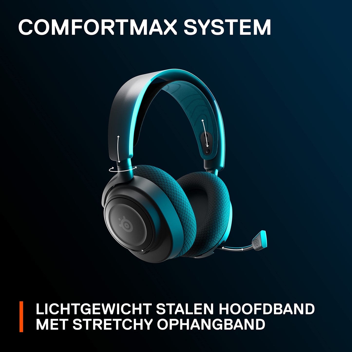 SteelSeries Arctis Nova 7P - Draadloze multi-systeem gaming & mobiele headset - Nova Acoustic Systeem - 2,4 GHz en gelijktijdige Bluetooth - 38 uur batterij - USB-C - Playstation, PC, Switch