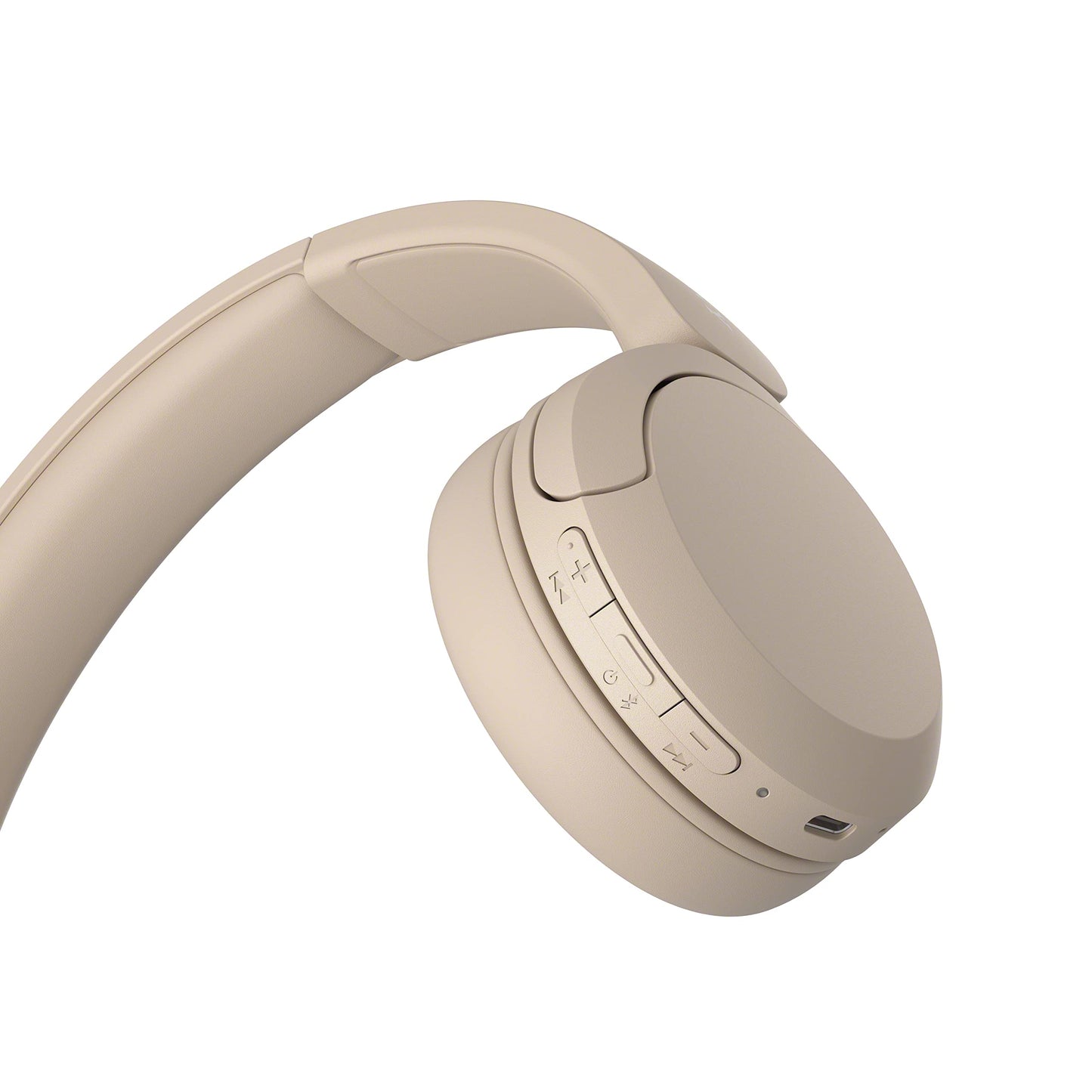 Sony WH-CH520 Draadloze Bluetooth-hoofdtelefoon, tot 50 uur batterijduur met snellaadfunctie, on-ear model, beige