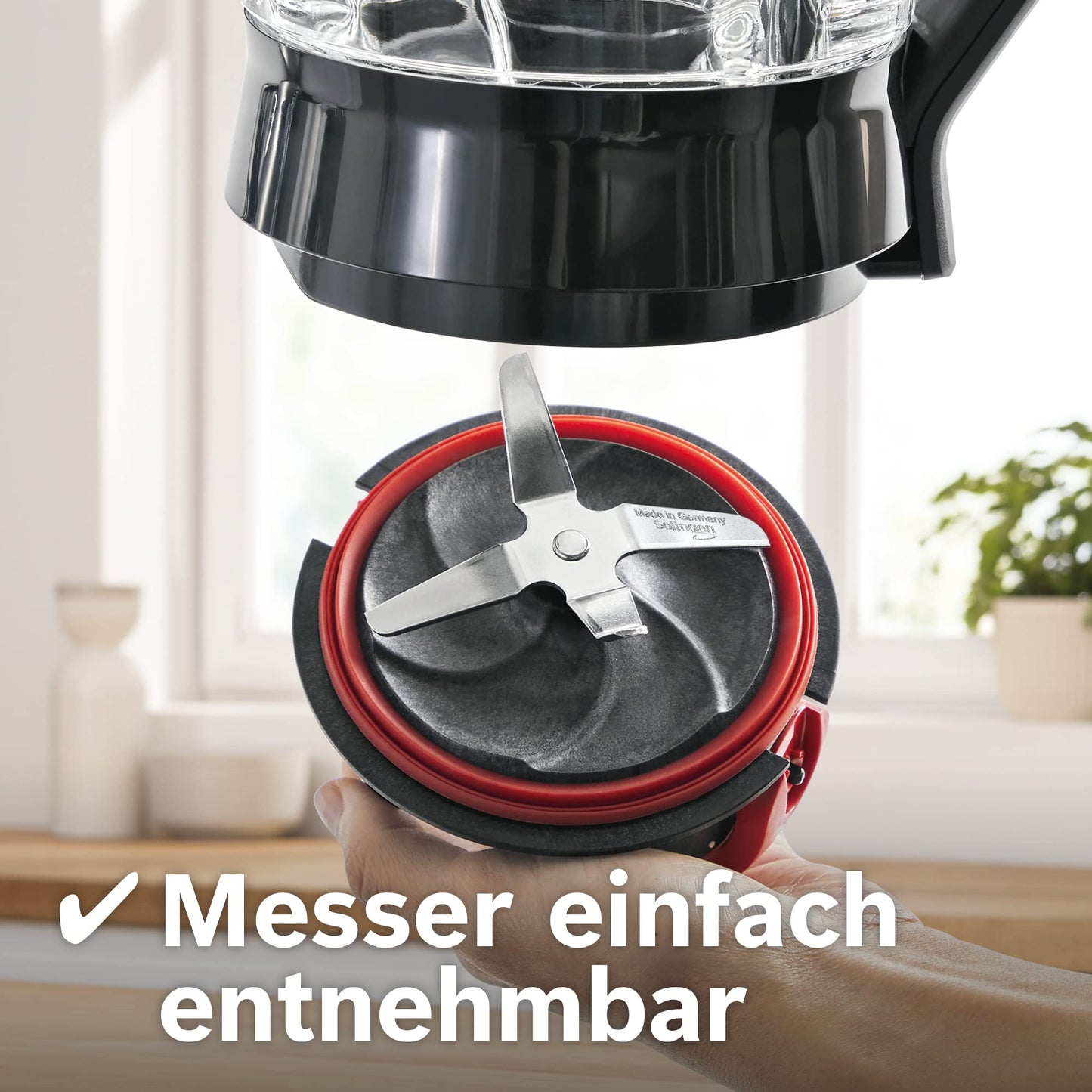 Bosch VitaPower Serie | 4 blender, MMB6177S, direct blenden in ToGo-fles, ProPerformance-systeem, 1200 Watt, ThermoSafe glazen blenderkan, 2 snelheden en pulse functie, zilver