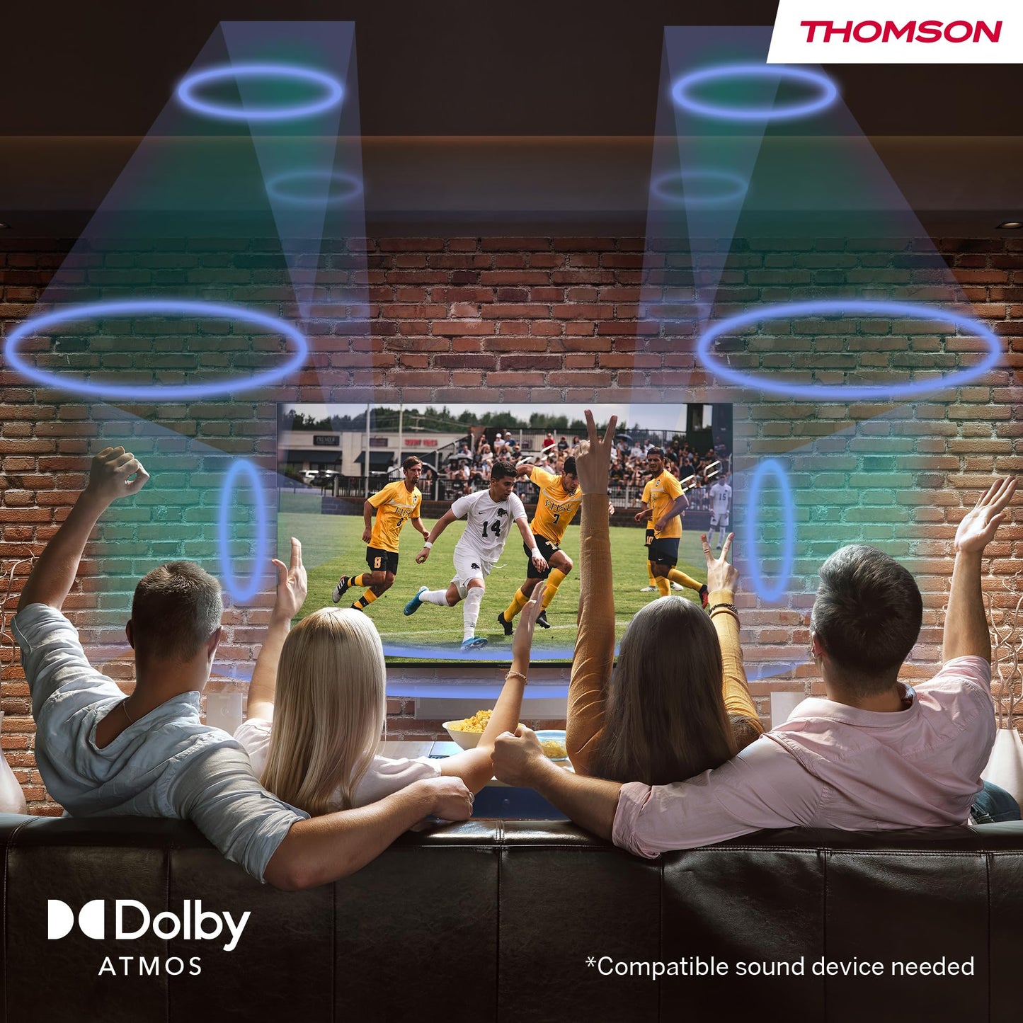 THOMSON 65 Inch (164 cm) UHD Smart Android TV (WLAN, HDR, drievoudige tuner DVB-C/S2/T2, Netflix, Youtube, Prime Video, Disney+) - 65UA5S13-2023