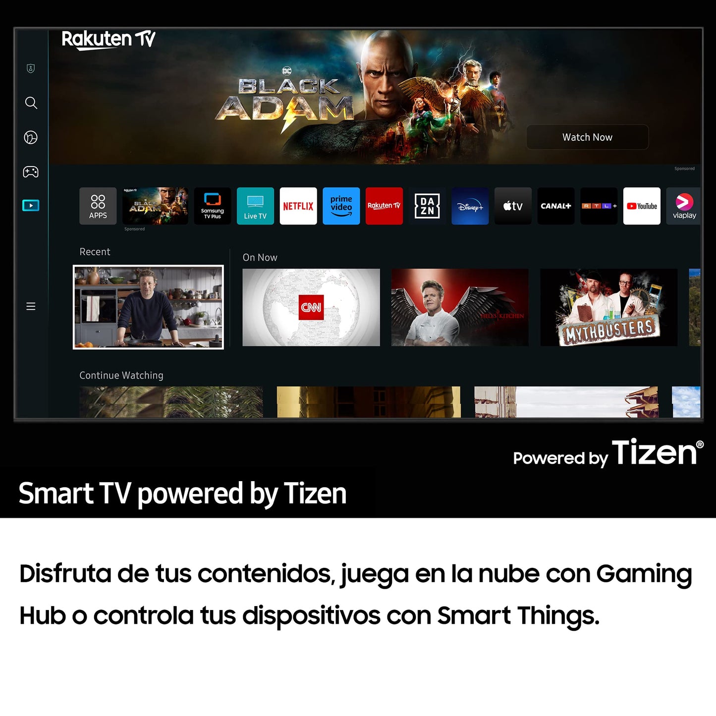 Samsung Crystal UHD 4K TV 2024 50CU7095 50 inch Smart TV met PurColor, Crystal UHD-processor, SmartThings, contrastverhoging met HDR10+ en Tizen Smart TV