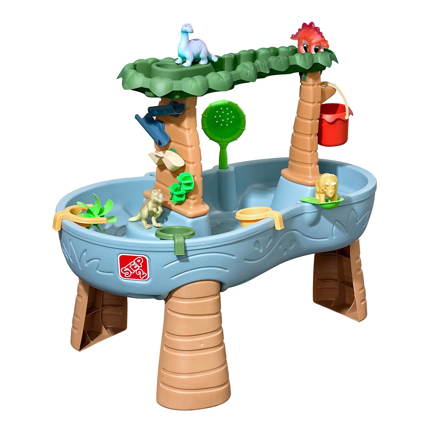 Step2 Dino Showers watertafel met 13-delige accessoireset | Waterspeelgoed voor kind | Activiteitentafel met water voor de tuin