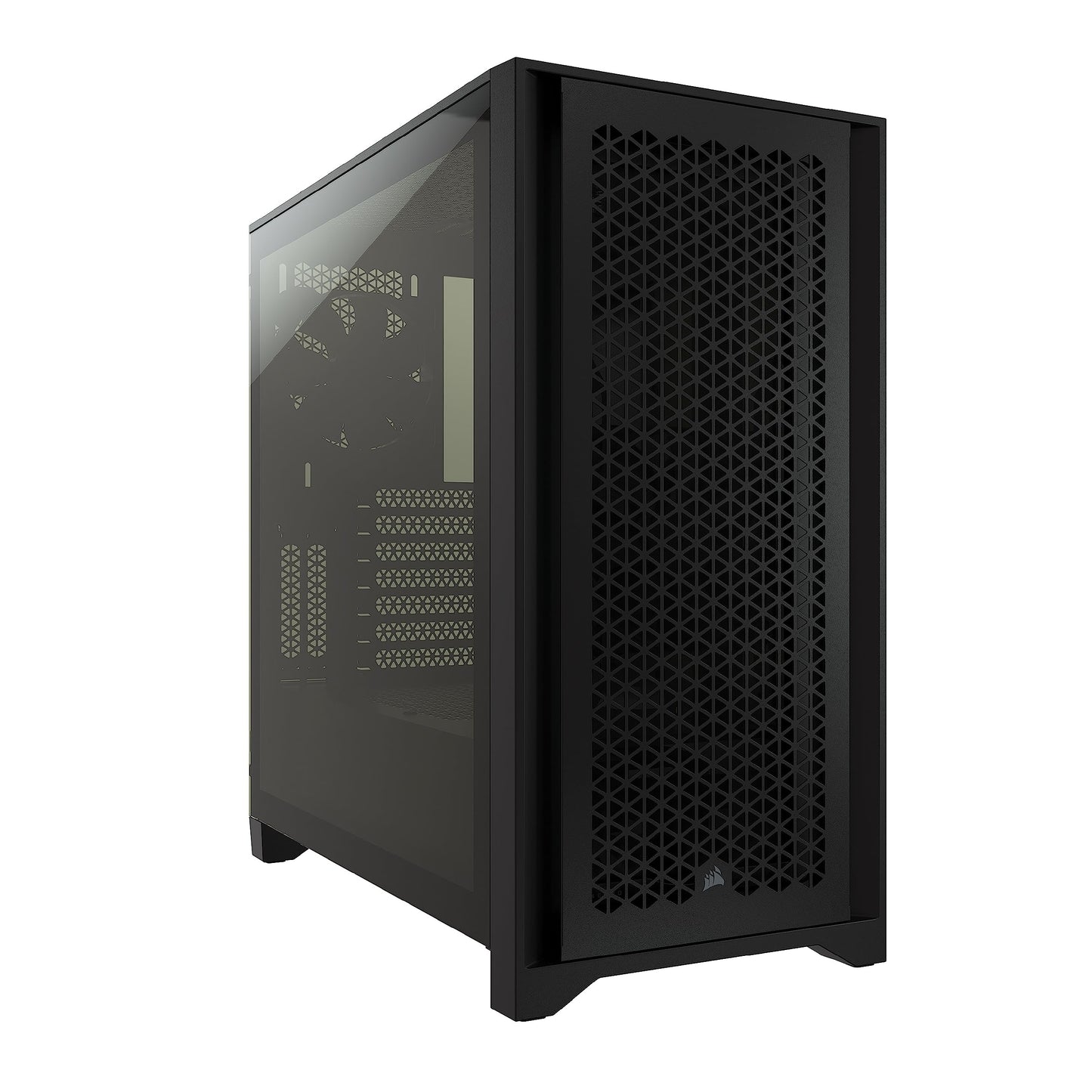 Corsair 4000D Airflow Mid-Tower ATX-Behuizing van Gehard Glas (Voorpaneel met Hoge Luchtstroom, Zijpaneel van Gehard Glas, RapidRoute-kabelbeheersysteem, Inclusief Twee Fans van 120 mm) Zwart