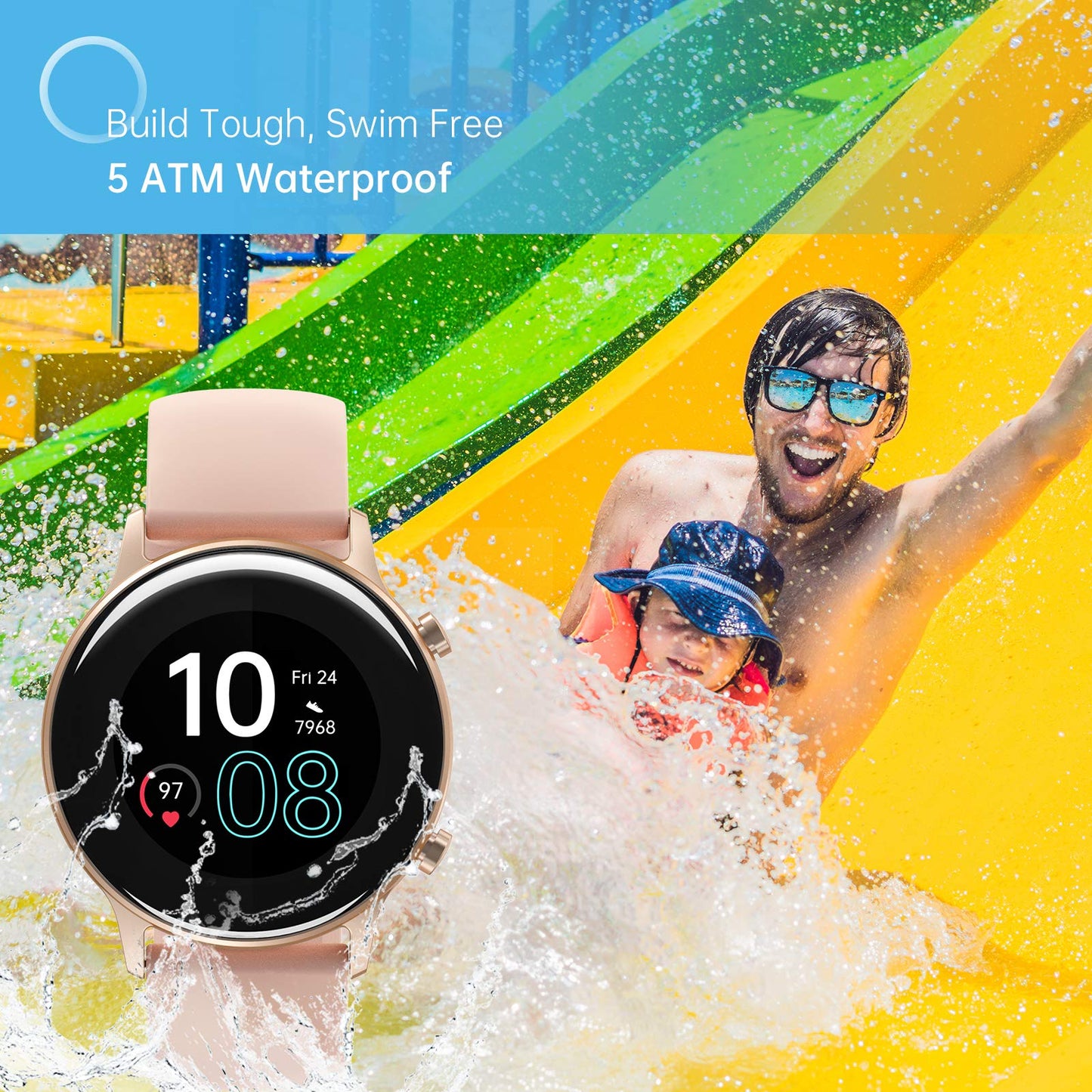 UMIDIGI Smart Watch Urun, Ingebouwde GPS Smartwatches voor Dames en Heren, Fitnesstracker met Boedzuurstofmonitor, Hartslagmeter Stappenteller, Waterdicht Sporthorloge voor Hardlopen