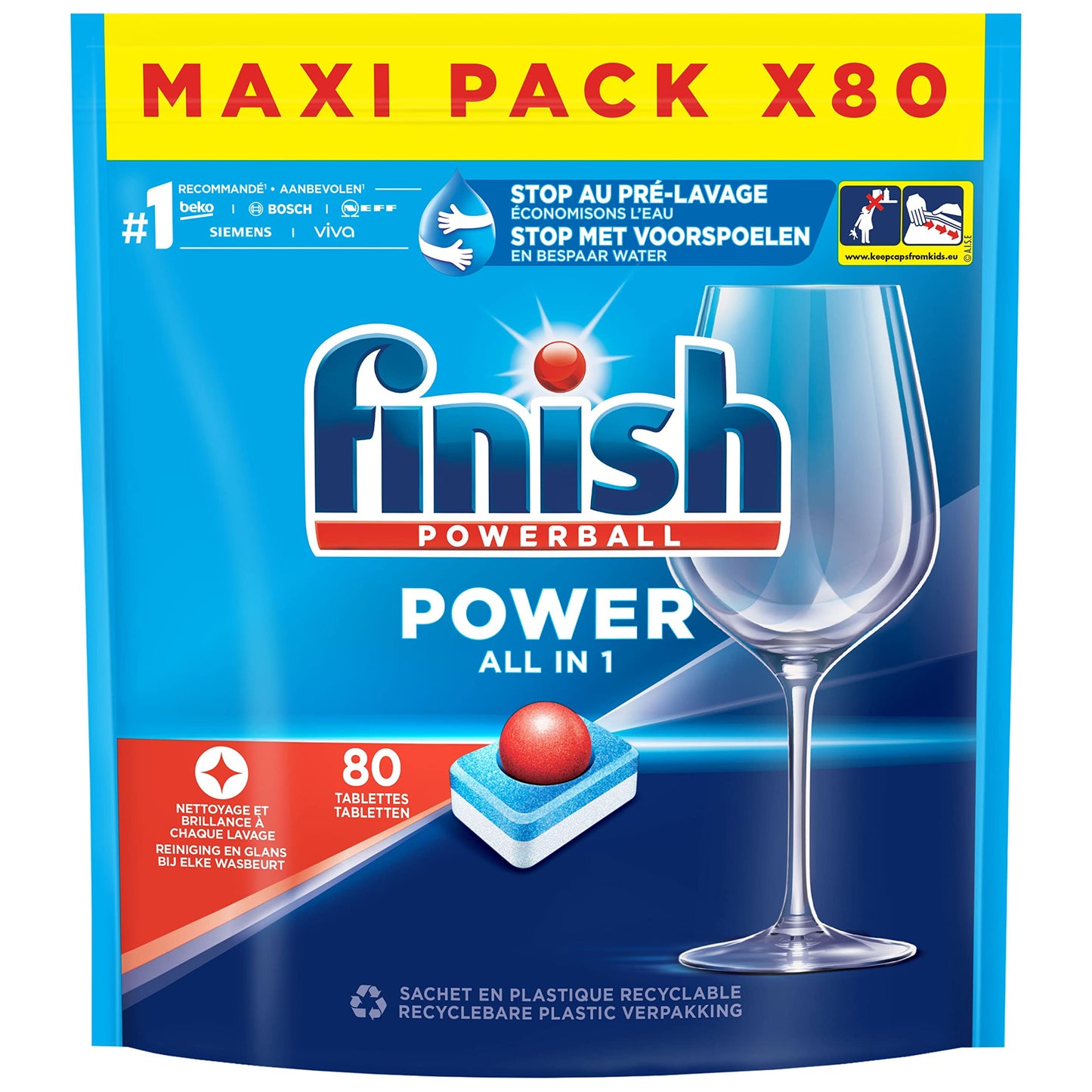 Finish Power All in 1 Regular Vaatwastabletten - 80 Stuks