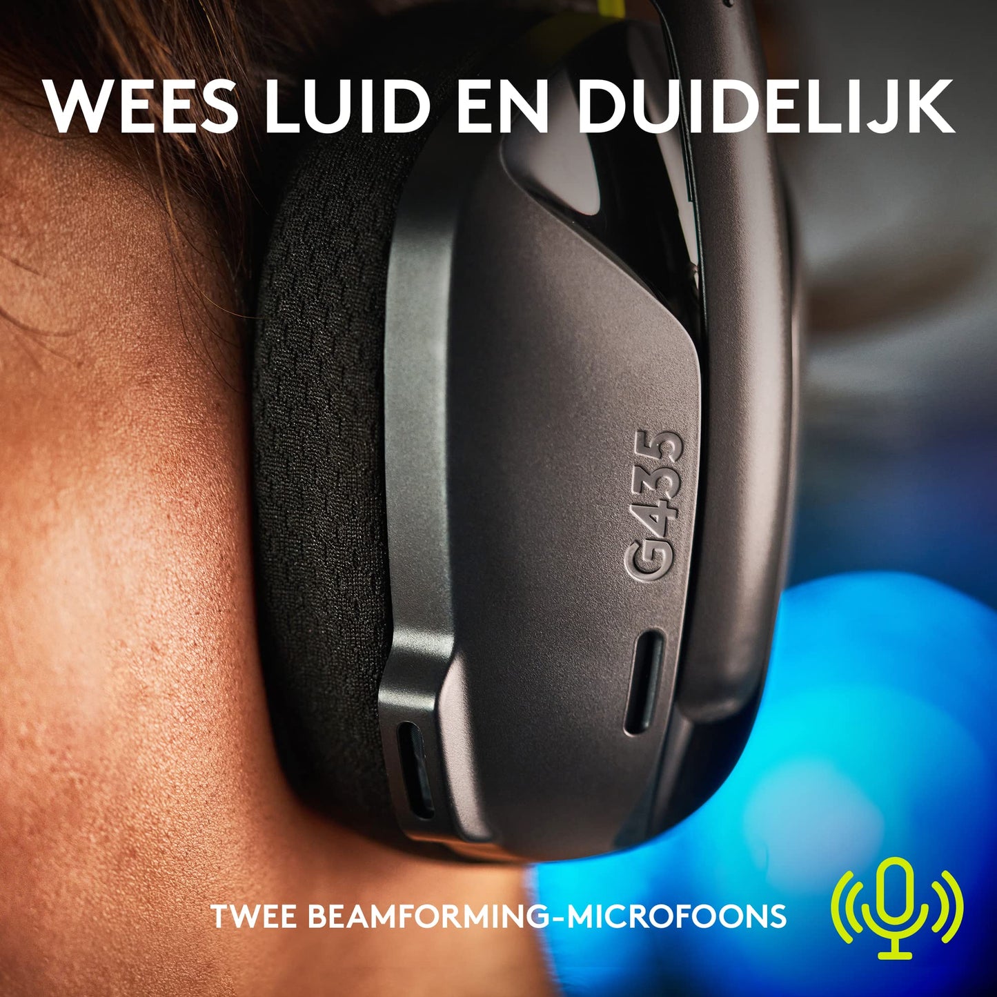 Logitech G435 LIGHTSPEED en Bluetooth draadloze gaming headset - Lichtgewicht, over-ear, ingebouwde microfoons, 18 uur batterij, compatibel met Dolby Atmos, PC, PS4, PS5, mobiel - Zwart