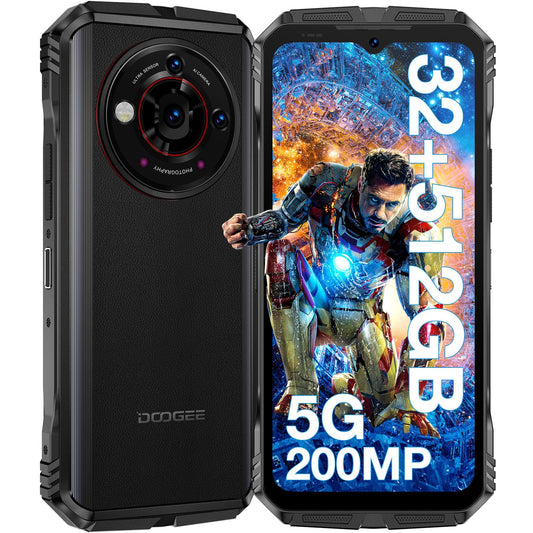 DOOGEE V30 Pro 5G Onbreekbare mobiele telefoon [2024], 32 GB + 512 GB, 6,58 inch FHD+120 Hz, 10800 mAh 33 W, 200 MP + 24 MP Android 13 Smartphone, onbreekbaar, IP69K/IP68/Dual SIM/NFC/WiFi6