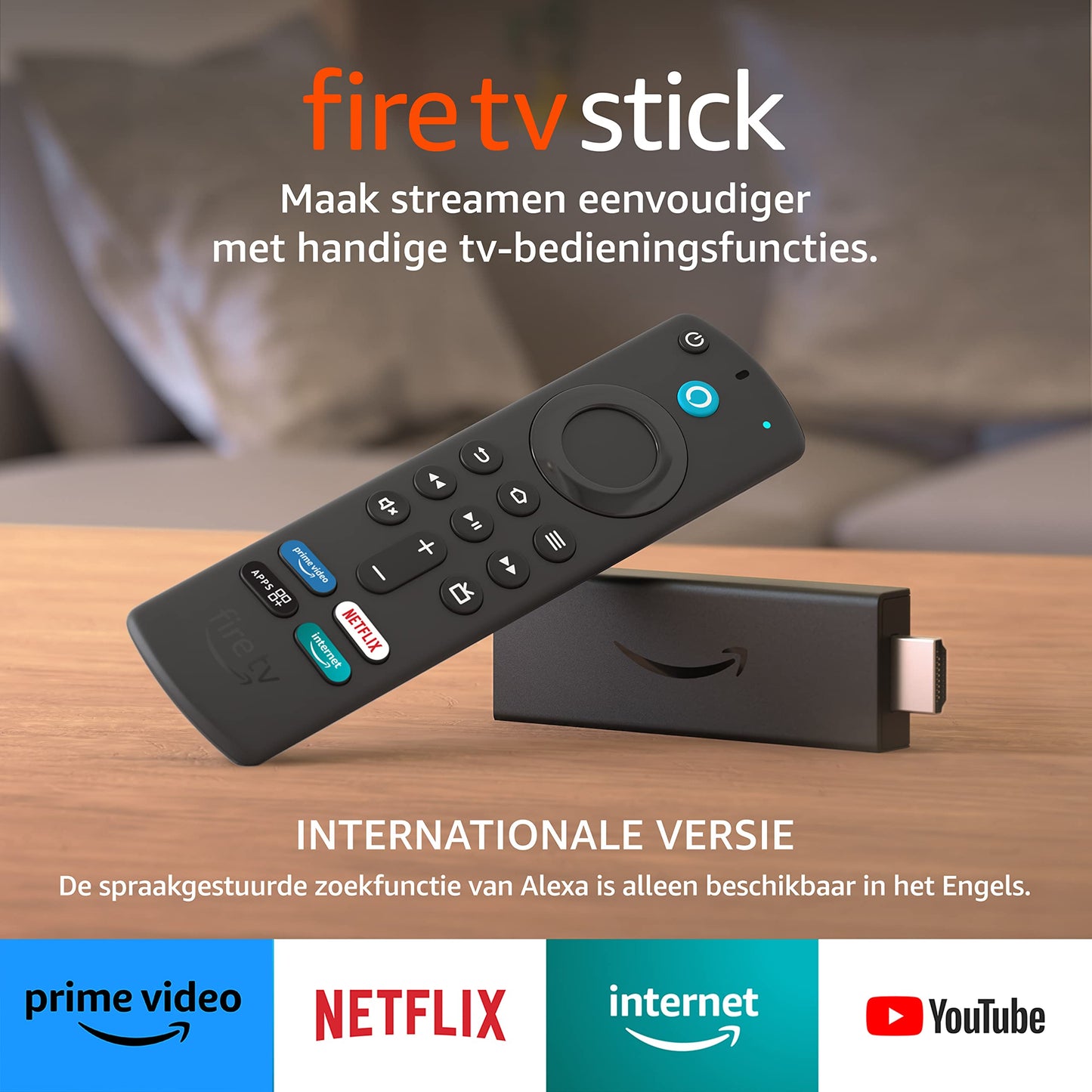 Fire TV Stick Internationale versie met Alexa Voice Remote | HD-streamingapparaat