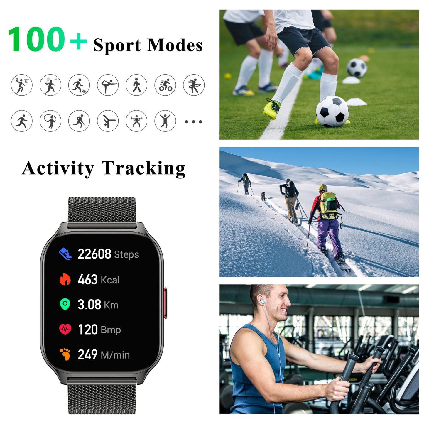 ZOSKVEE Smartwatch Voor Vrouwen, Bluetooth AI Call & Voice, 2'' Sports Smartwatch Met Bloeddruk, Slaap, 100+ Sporten, Hartslag, DIY Watch Faces, Cadeau Voor iOS Android