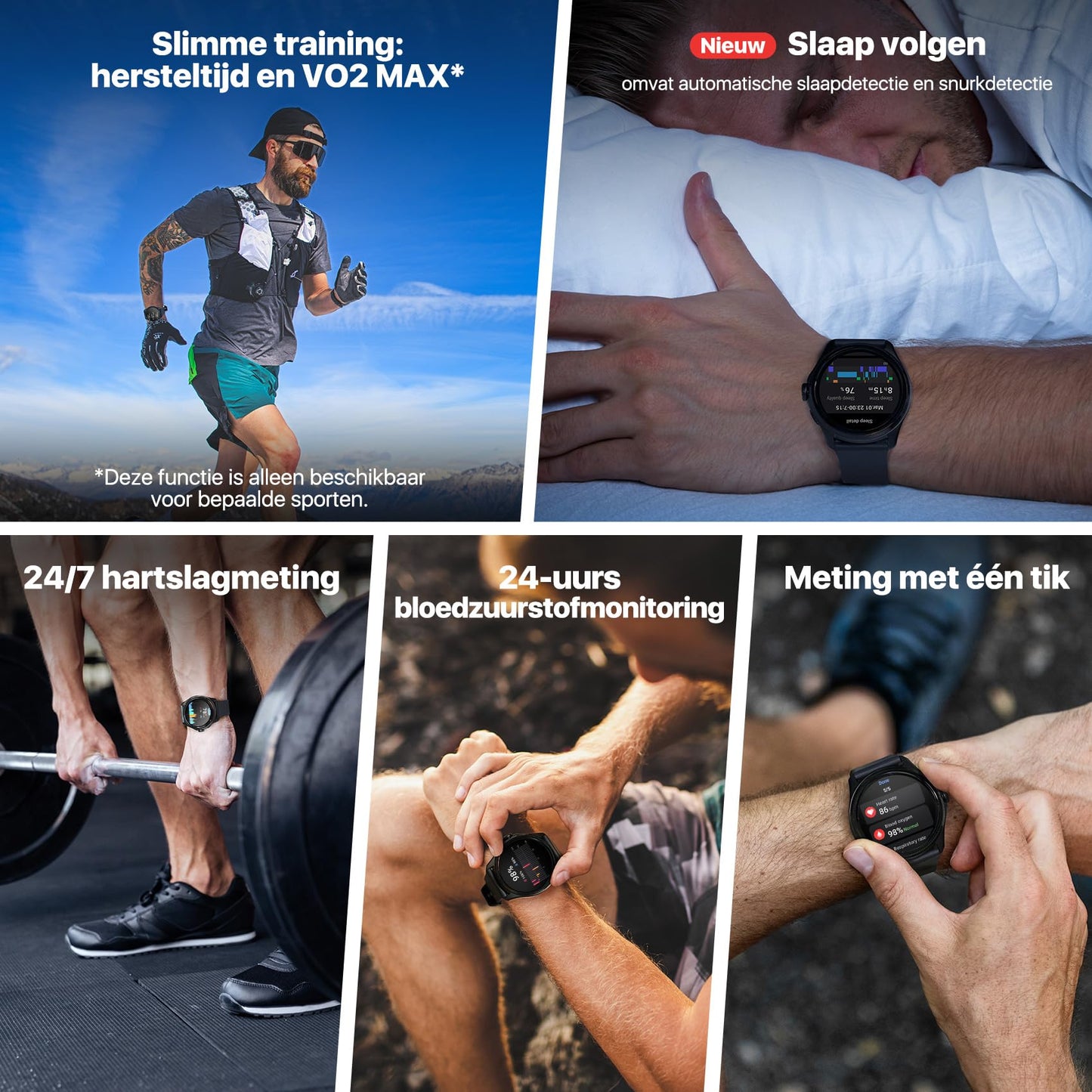 TicWatch Pro 5 Enduro Smartwatch voor heren 1,43 inch Android Wear OS Smart Watch 90 uur batterij 110+ trainingsmodi 7/24 Hartslag Gezondheid Fitness Tracker Buiten 5ATM GPS Kompas