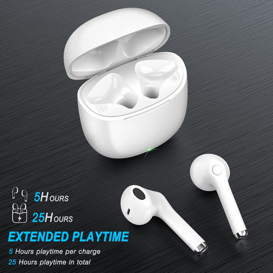 Draadloze Oortjes, yobola Oordopjes Draadloos, IPX5 waterdichte Draadloze Oordopjes, Touch Control, Wireless Earbuds 5.1, 25 uur met USB-C opladen met hardlopen, fitness