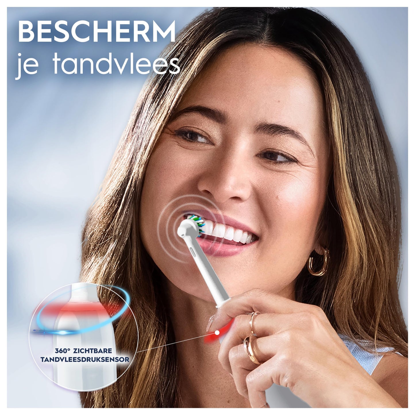 Oral-B Pro 3 3500 Wit Elektrische Tandenborstel, 1 Reisetui, 2 Opzetborstels,