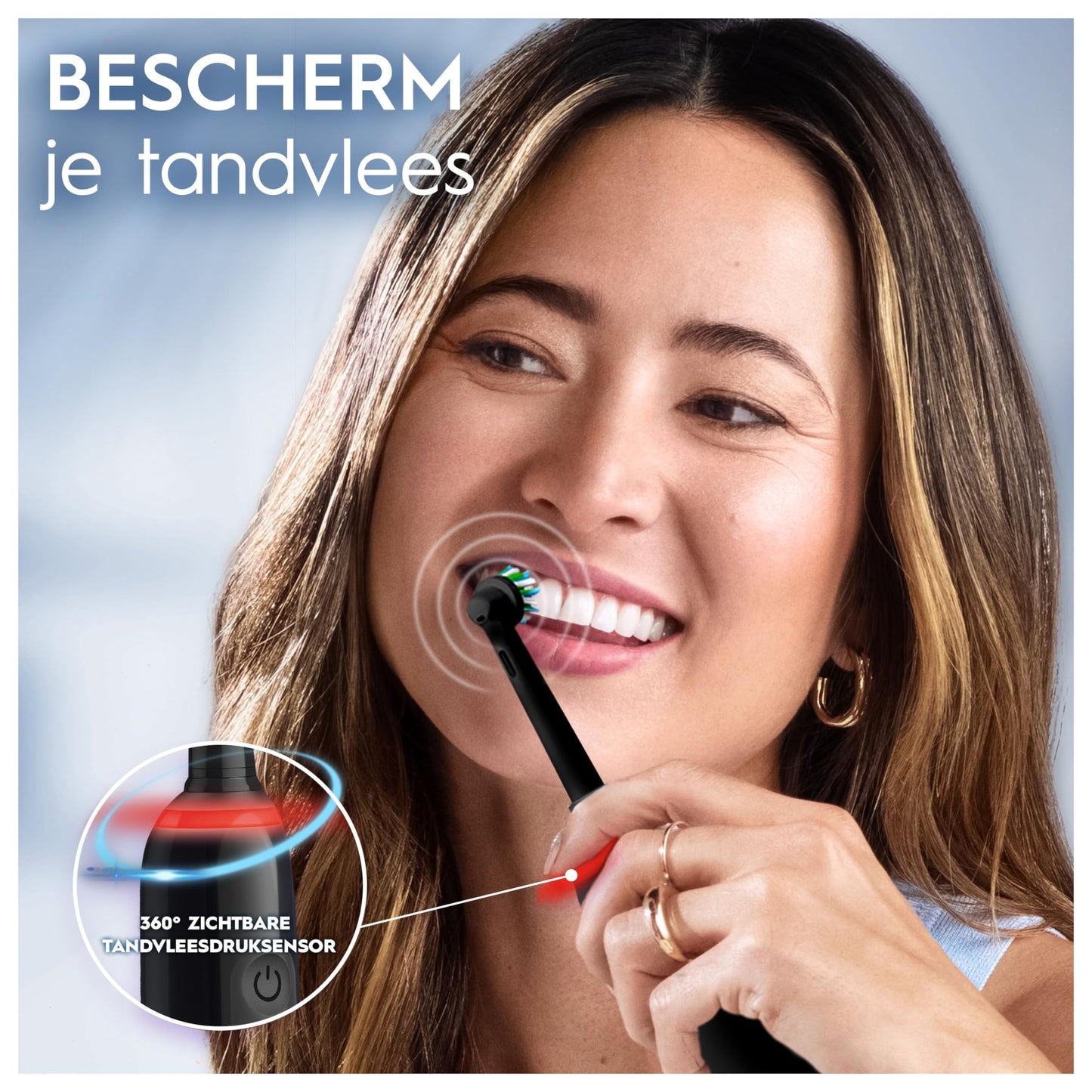 Oral-B Pro 3 3000 elektrische tandenborstel met 2 borstels, 3D-technologie, verwijdert tot 100% tandplak - zwart