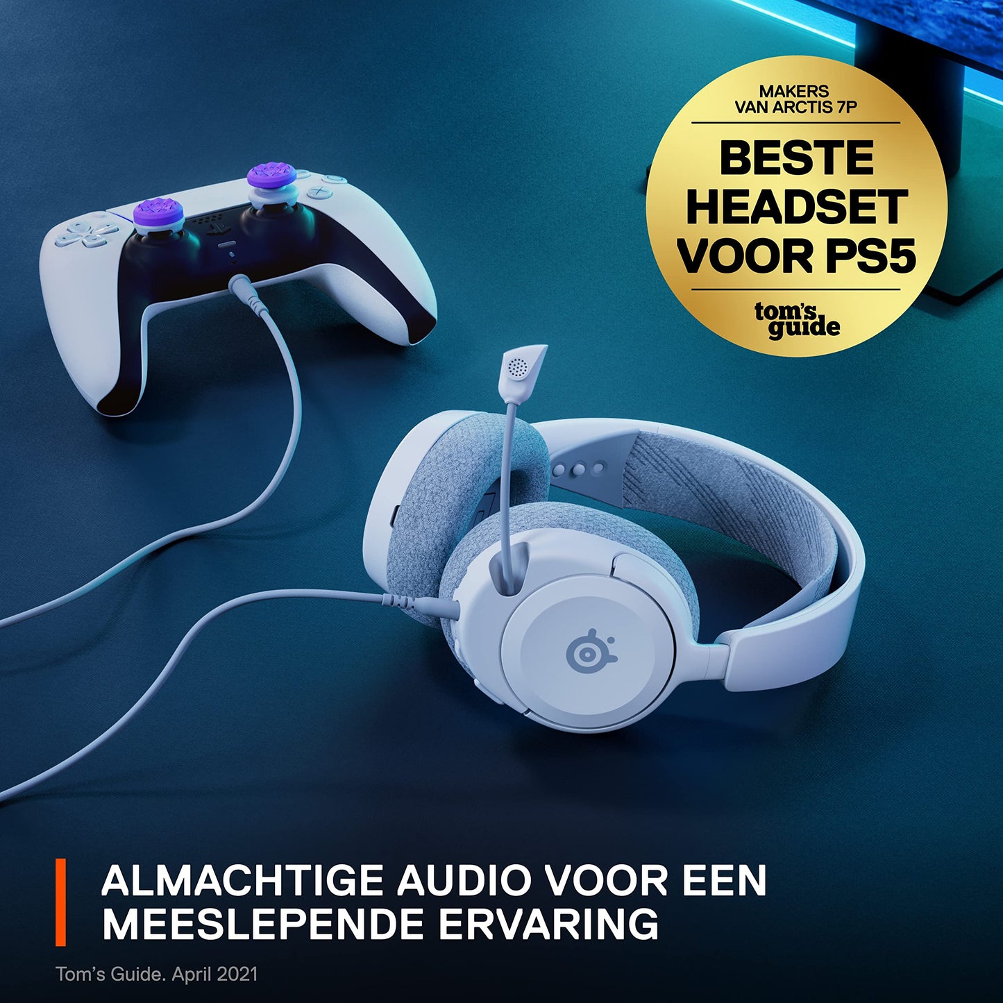 SteelSeries Arctis Nova 1P - Multi-systeem gamingheadset - HiFi-drivers - 360° ruimtelijke audio - Memory Foam-oorkussens - Ultralichtgewicht - PS5, PS4, PC, Switch, Xbox - Vit, Kabel, Wit