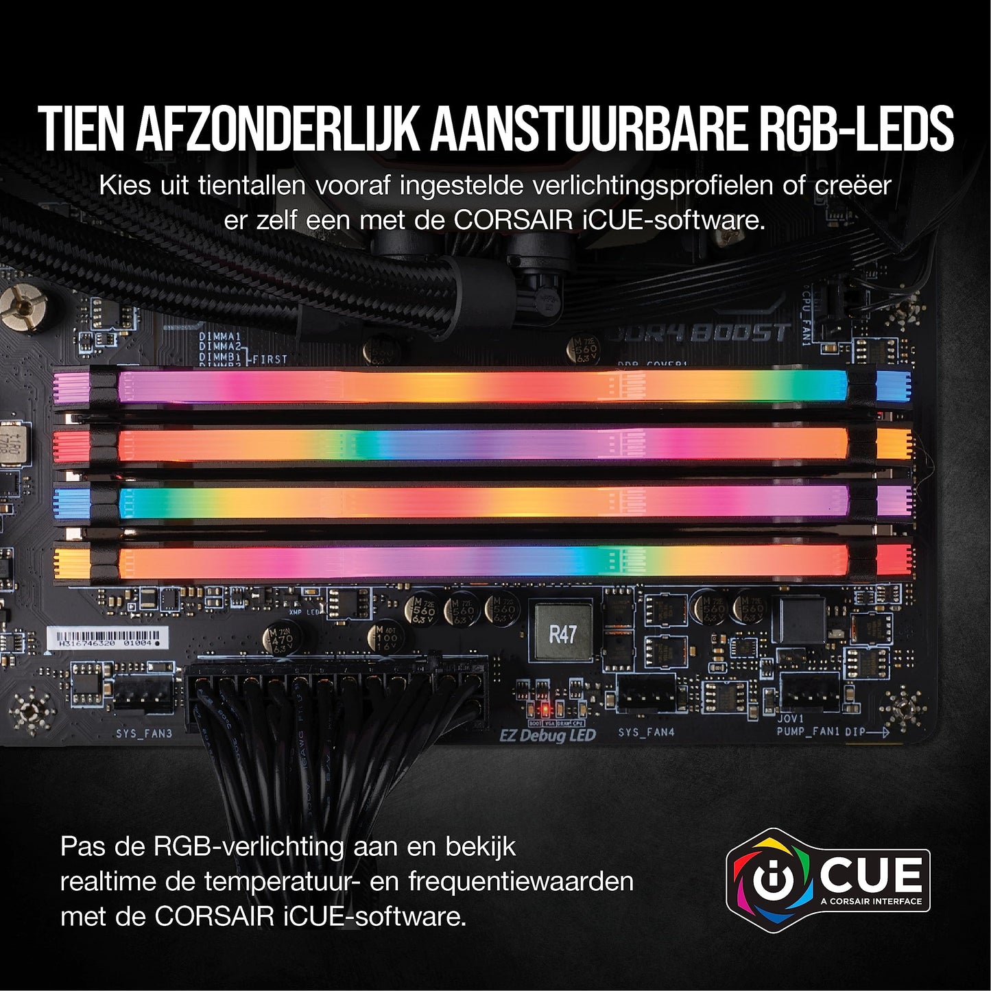 Corsair CMW16GX4M2C3200C16 Vengeance RGB PRO 16GB DDR4 3200MHz C16 XMP 2.0 Enthousiast RGB LED-Verlichting Geheugenset, Zwart, (2x8GB),Wit