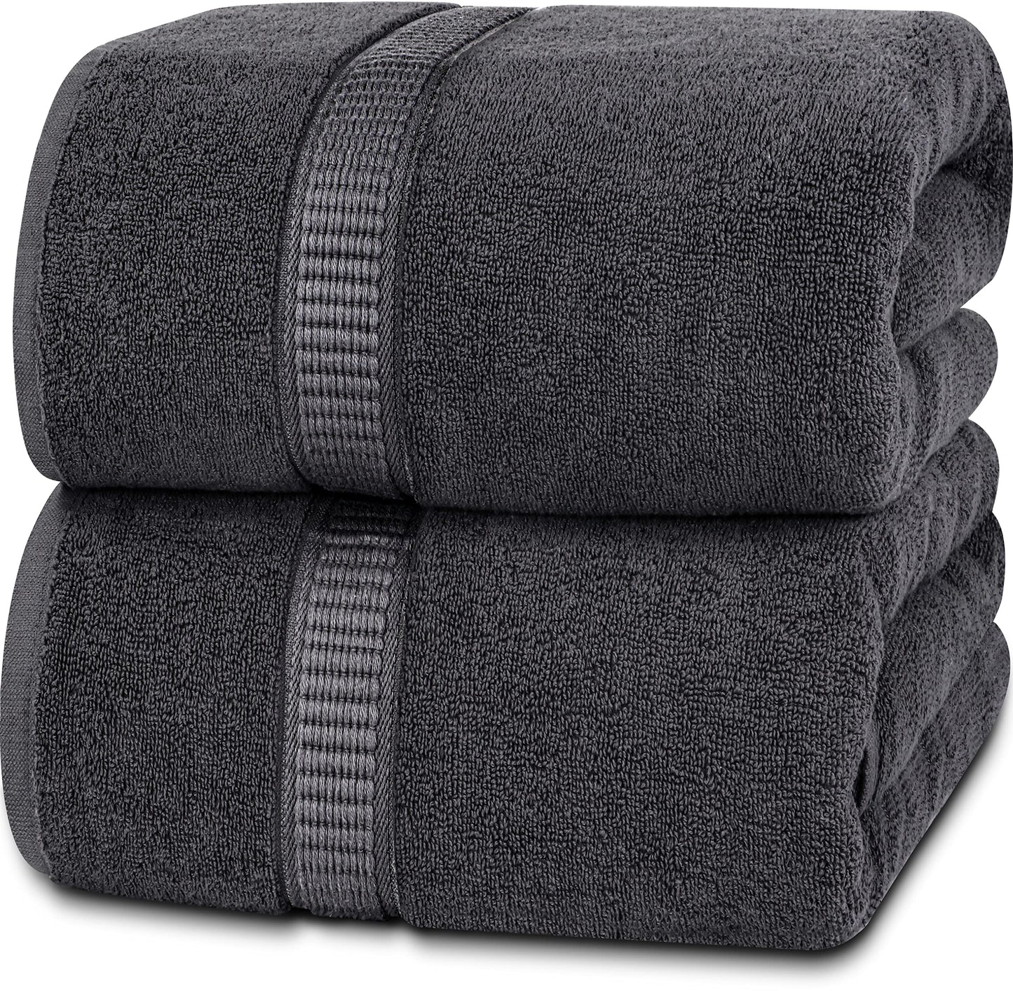 Utopia Towels - Premium Jumbo Badlaken (90 x 180 cm), 2 Pak 100% Ringgesponnen Katoen Zeer Absorberend en Snel Droog Extra Grote Badhanddoek - Superzachte hotelkwaliteit Handdoek (Grijs)